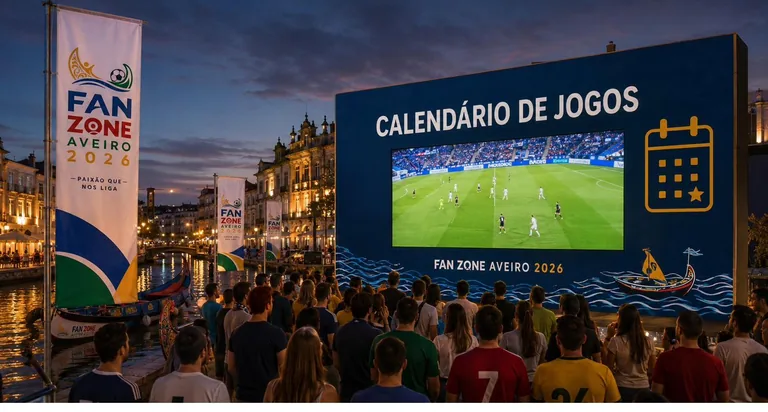 Adeptos reunidos no recinto da Fan Zone em Aveiro