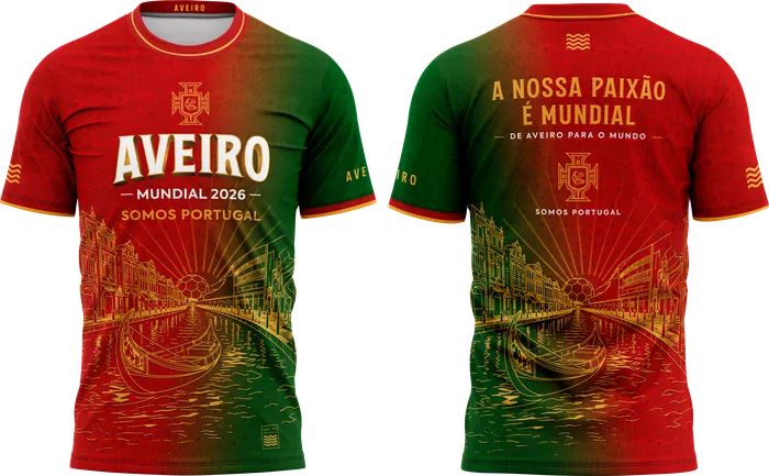Camisola oficial da Fan Zone Aveiro 2026, frente e verso
